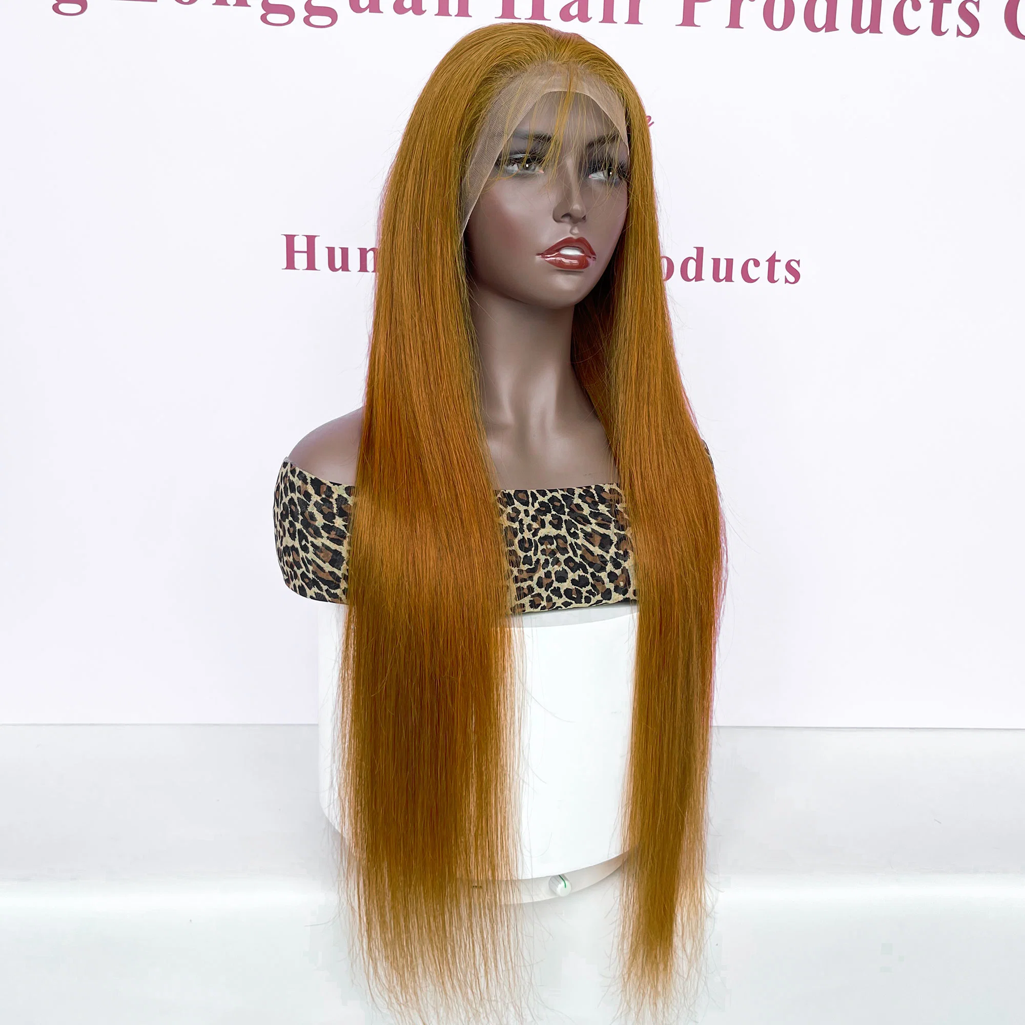 امتداد الشعر الطويل لموجة برتقالية من نوع GingerOrange الخط و 13X4 Lace Front Wigs