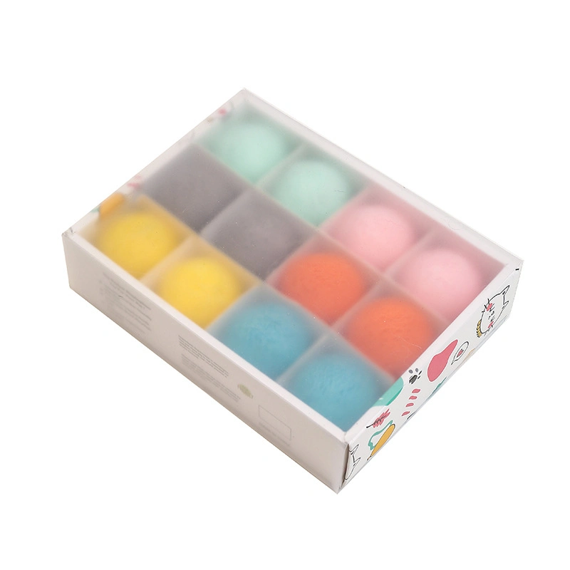 Manufacturers Direct Sales Gift Box Pet Cat Toys Handmade Wool Ball Cat Ball Mute Toys