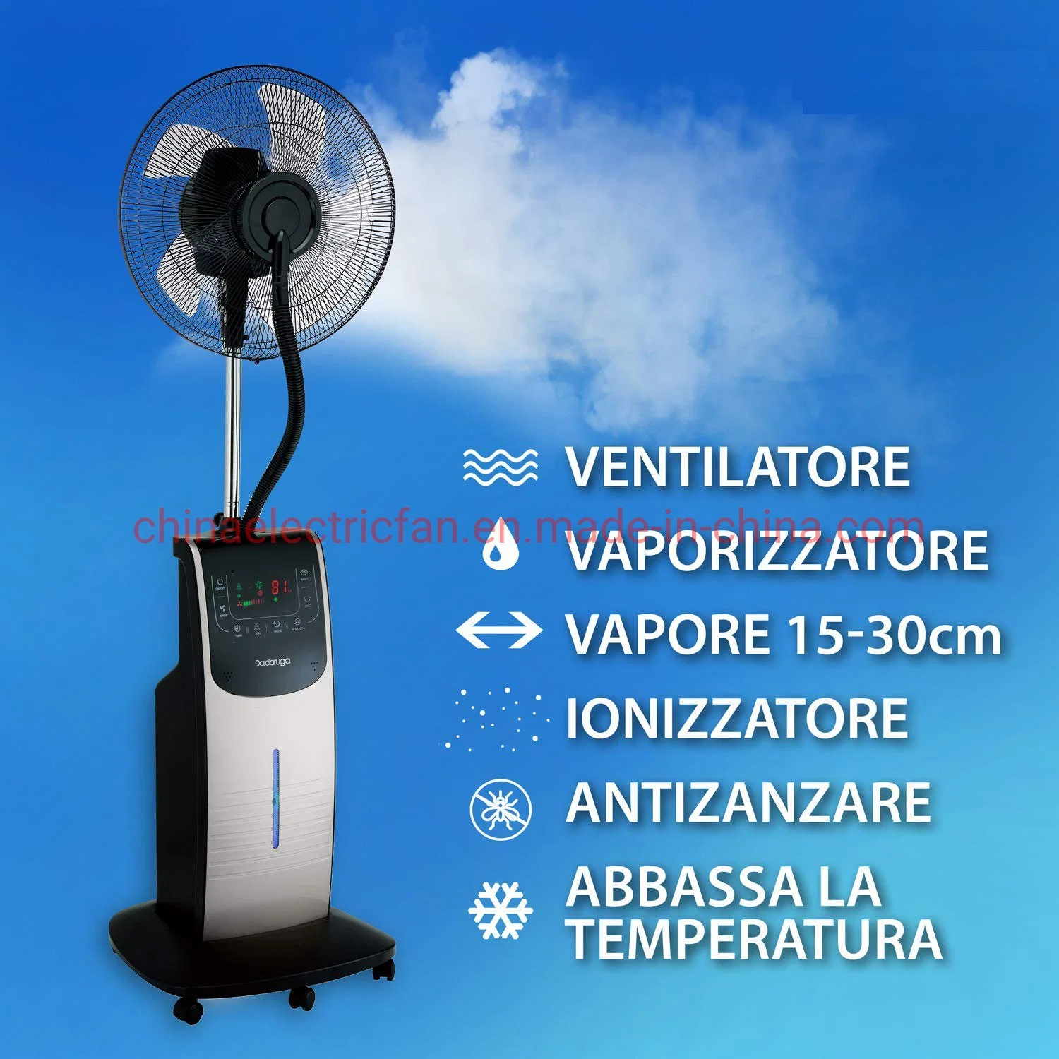 40cm de pedestal giratorio oscilatoria ventilador humidificador/ventilador eléctrico e industrial el ventilador/Ventilateur con CE/GS