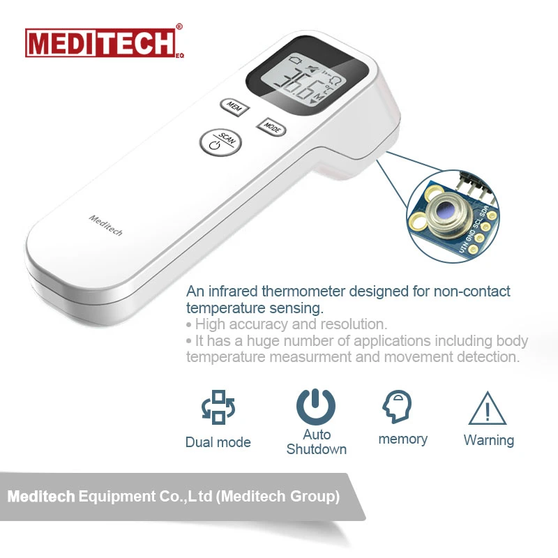 CE &amp; ISO aprobó el termómetro de infrarrojos de Meditech