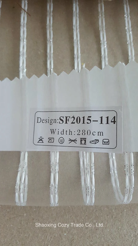 New Popular Project Stripe Organza Voile Sheer Curtain Fabric 008294