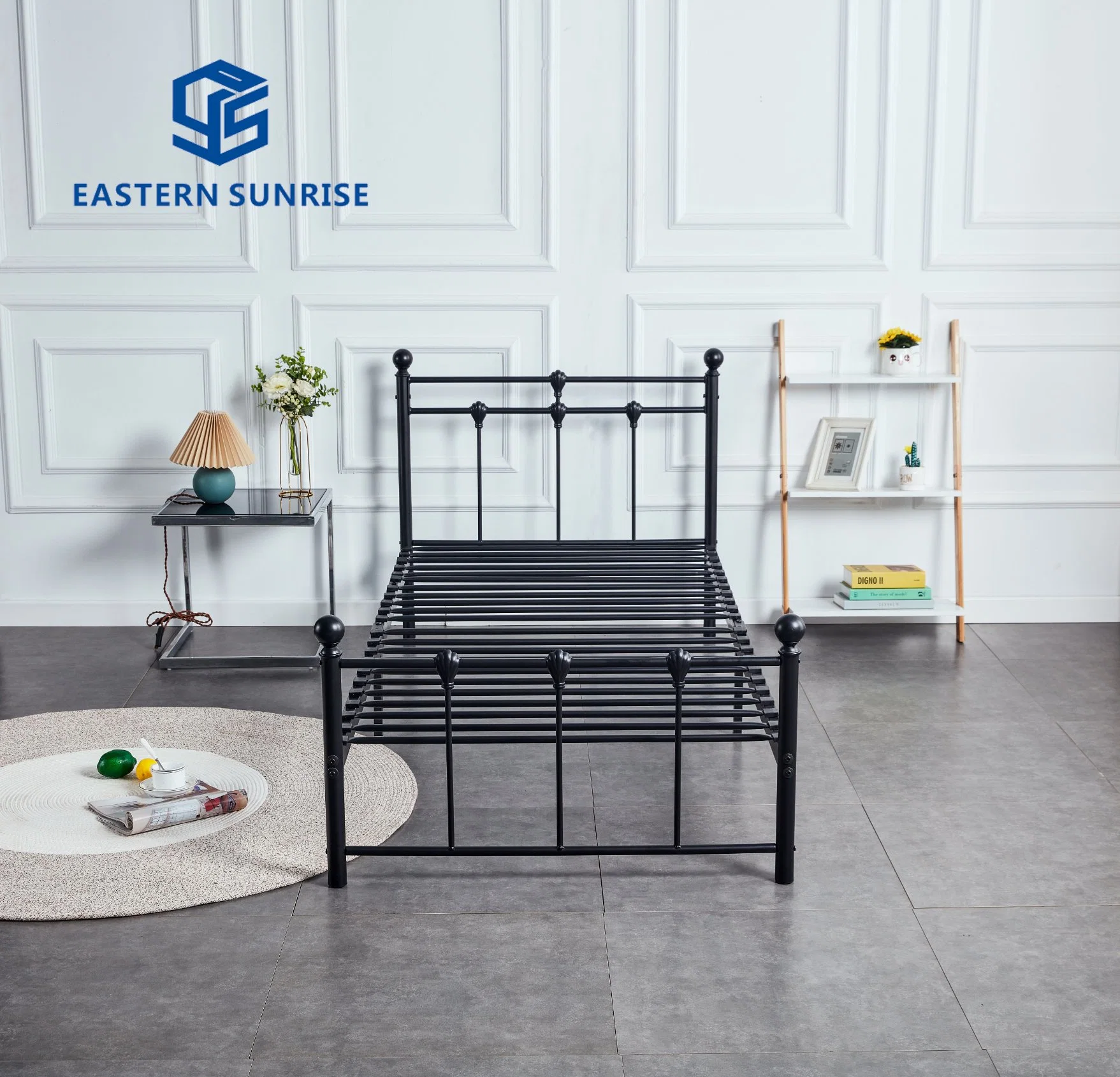 Factory Wholesale/Supplier Knock-Down Small Volume Iron Furniture Single Double Bed