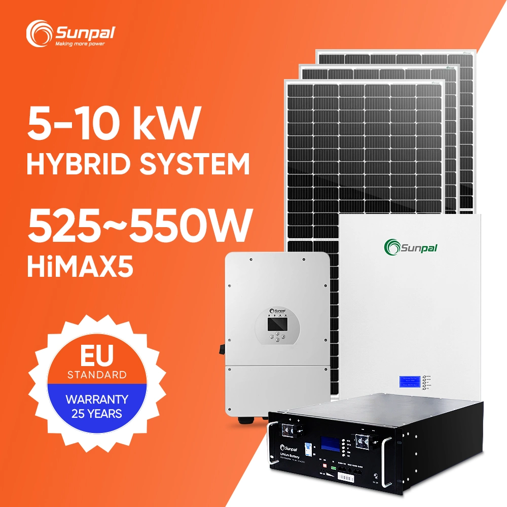 Sunpal Complete Hybrid off Grid Solar Power System 3kw 5kw 8kw 10kw Home Use Stand One Energy Storage System with 5kwh 10kwh Battery Imverter