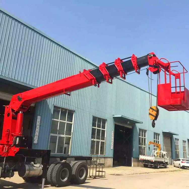 16 Ton Telescopic Straight Boom Truck Mobile Crane 19m Height