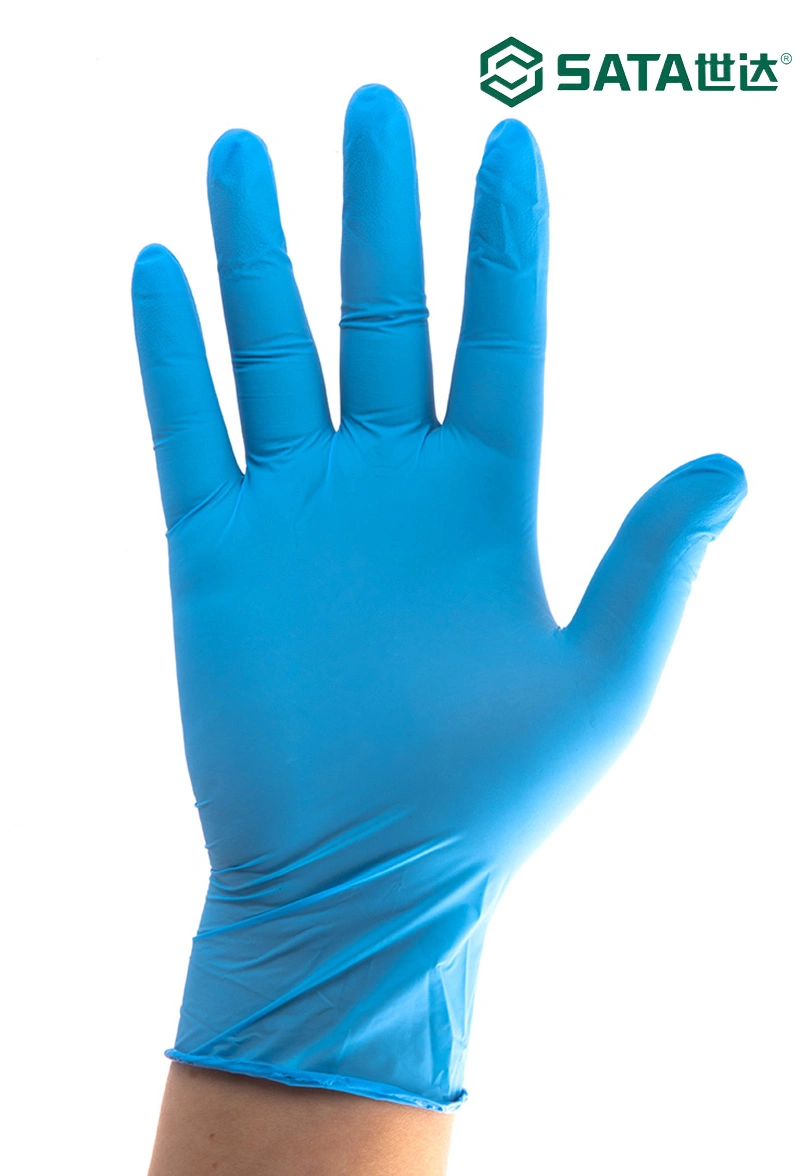 SATA PPE (Apex Tool Group) Blue Powder Free Waterproof Nitrile Disposable Gloves