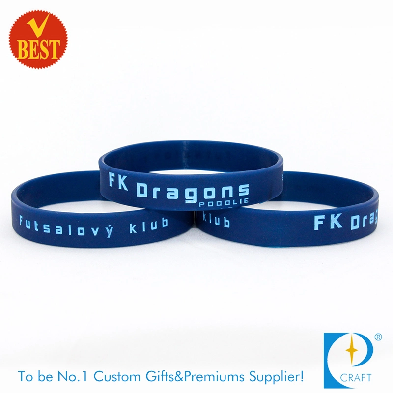 China pulsera de silicona personalizadas Pulsera de la banda con impresión CMYK como regalo promocional