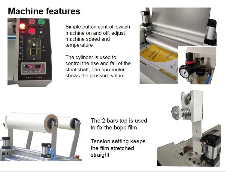 Máquina laminadora en caliente máquina laminadora de película BOPP Laminadora de rodillo brillante
