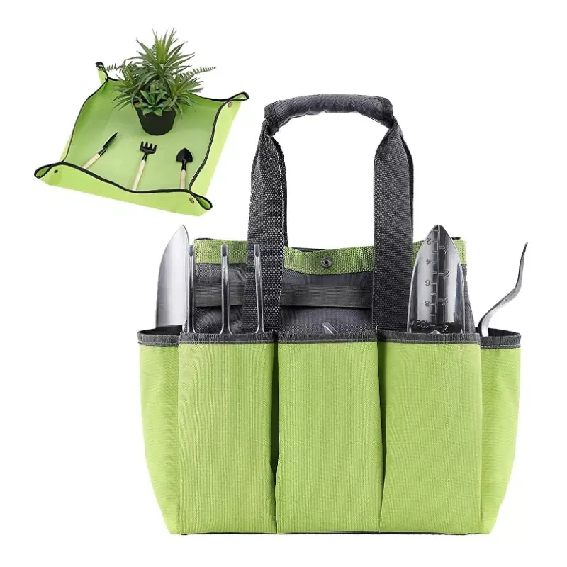 Heavy-Duty Garden Plant Tool Bag Green Tote Bag Oxford Storage Bag