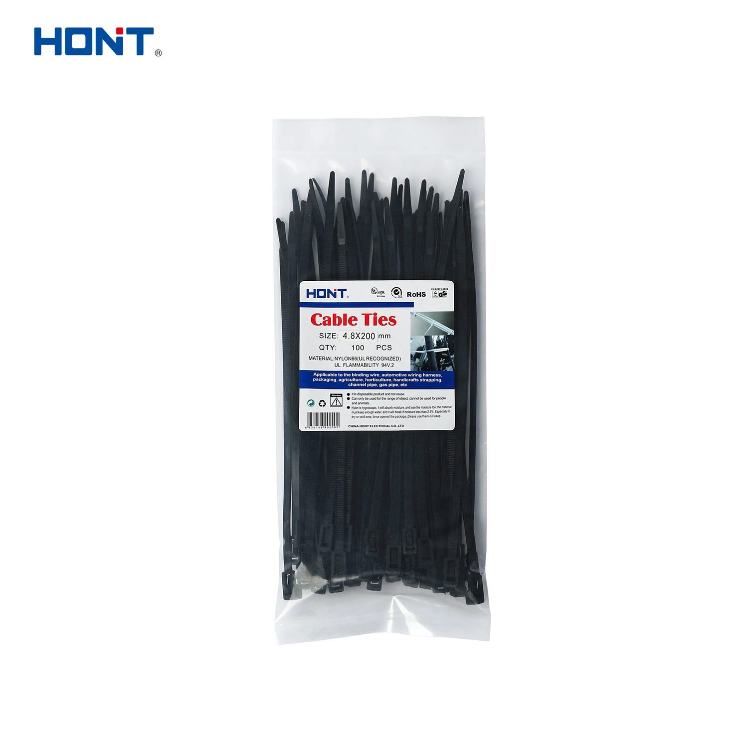 Double Head Nylon 66 Self-Locking Cable Tie with RoHS