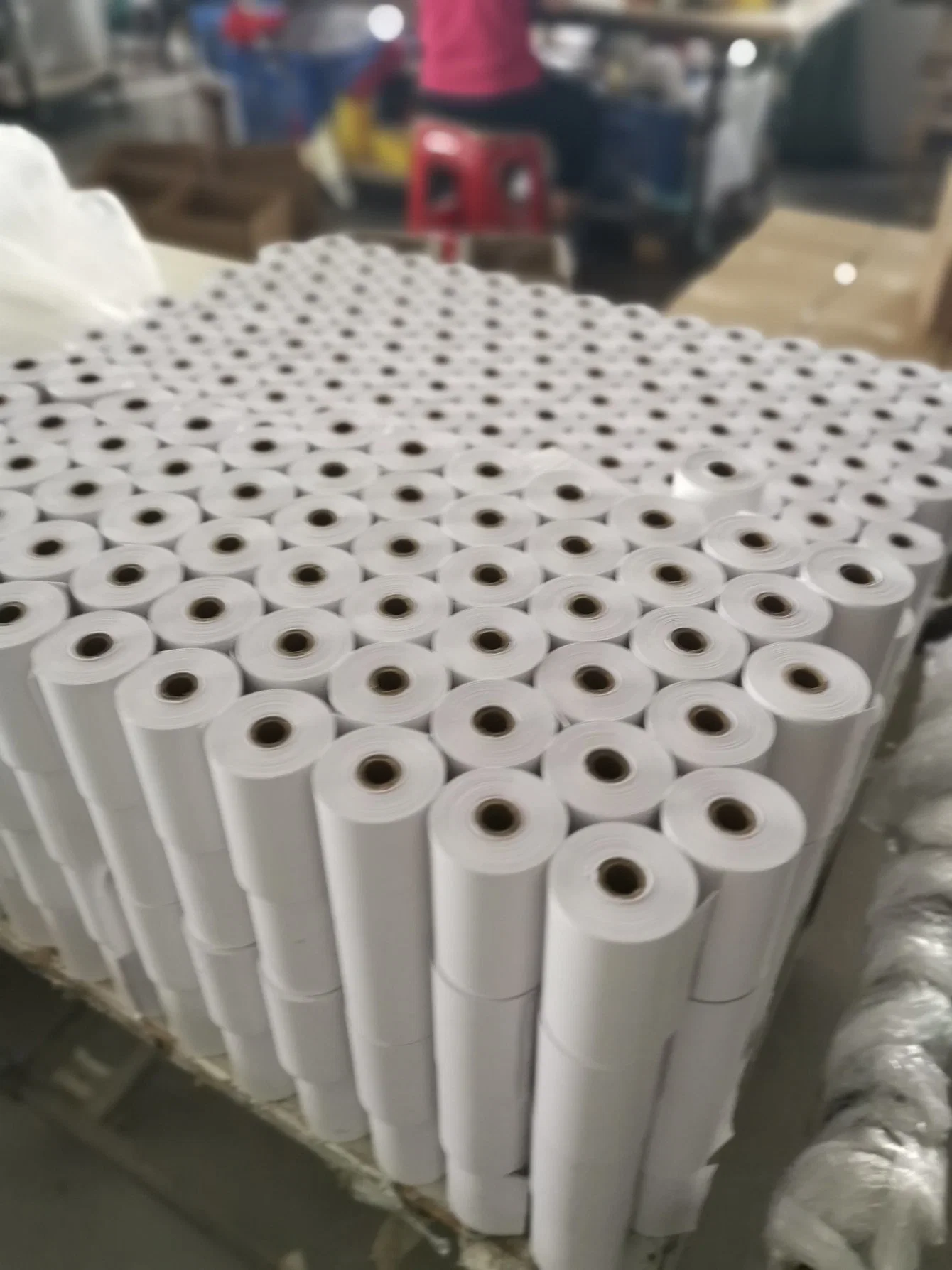 Thermal Paper Rolls in Supermarket