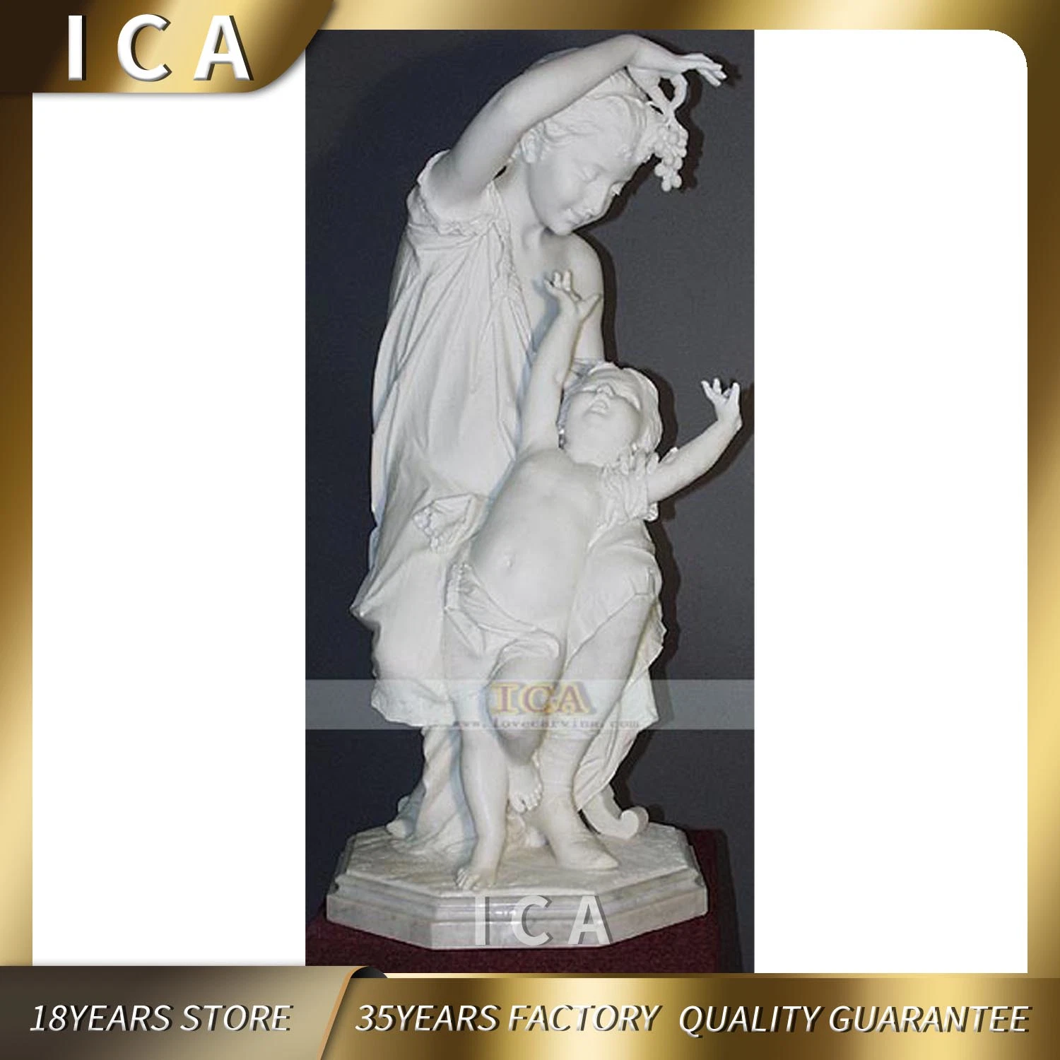 Outdoor Garden Decoration Mother and Son Large Marble Angel Statues