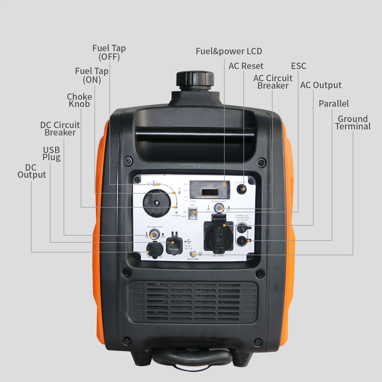 3000W 3 Kw 48 voltios DC INVERTER portátil arranque remoto generador de gasolina con onda senoidal pura inversor