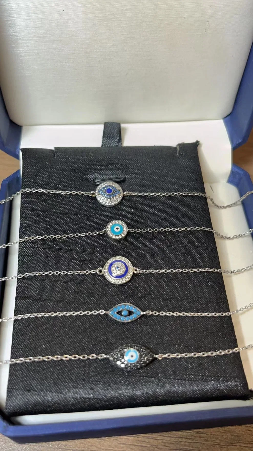 فضية الشر Eye Bracelet HAMSA اليدوية كرة المضرب Pulsera Bracelet فضة المجوهرات