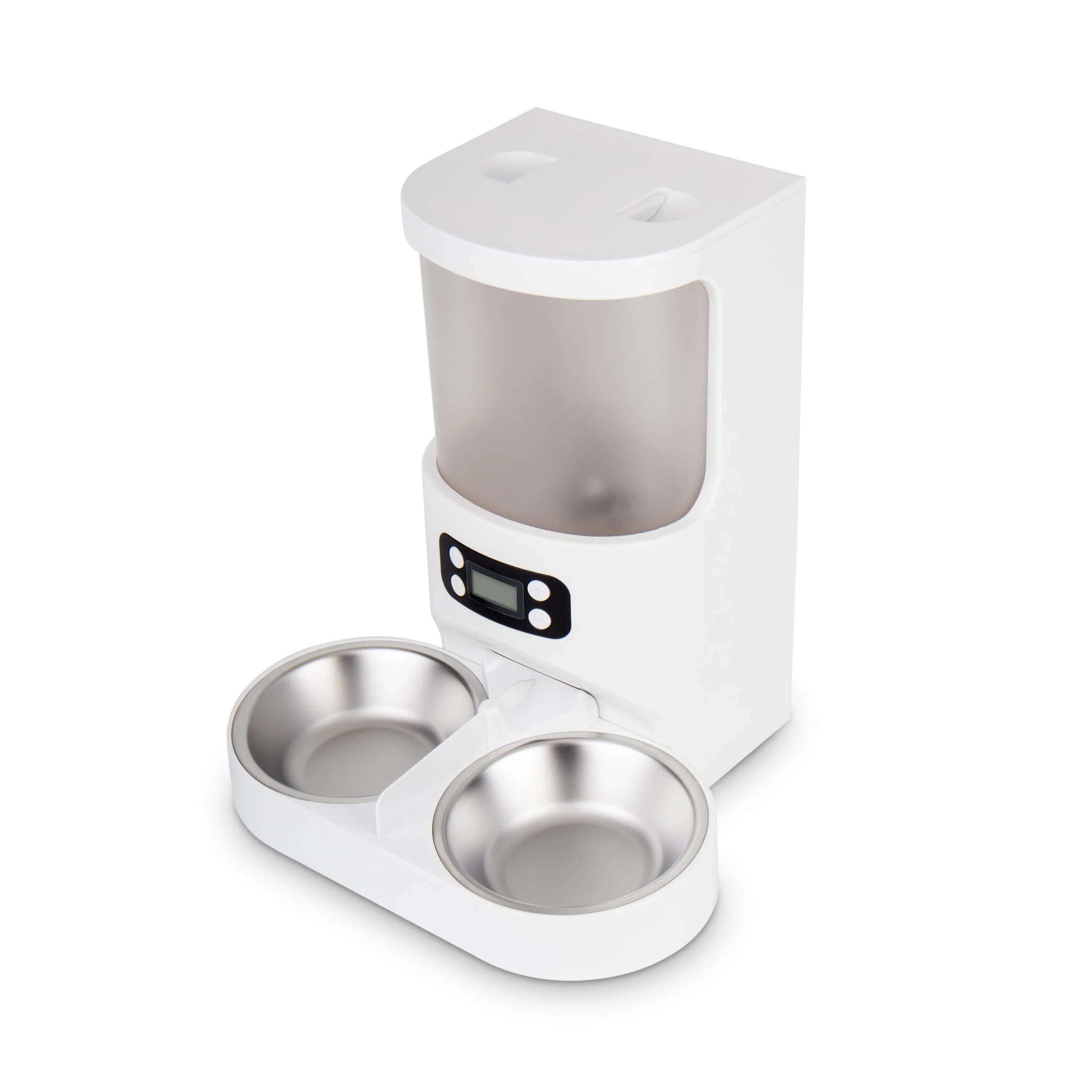 4L Cat&amp;comida para cão Botão de alimentação dupla de controle de vaporização Smart Alimentador Pet