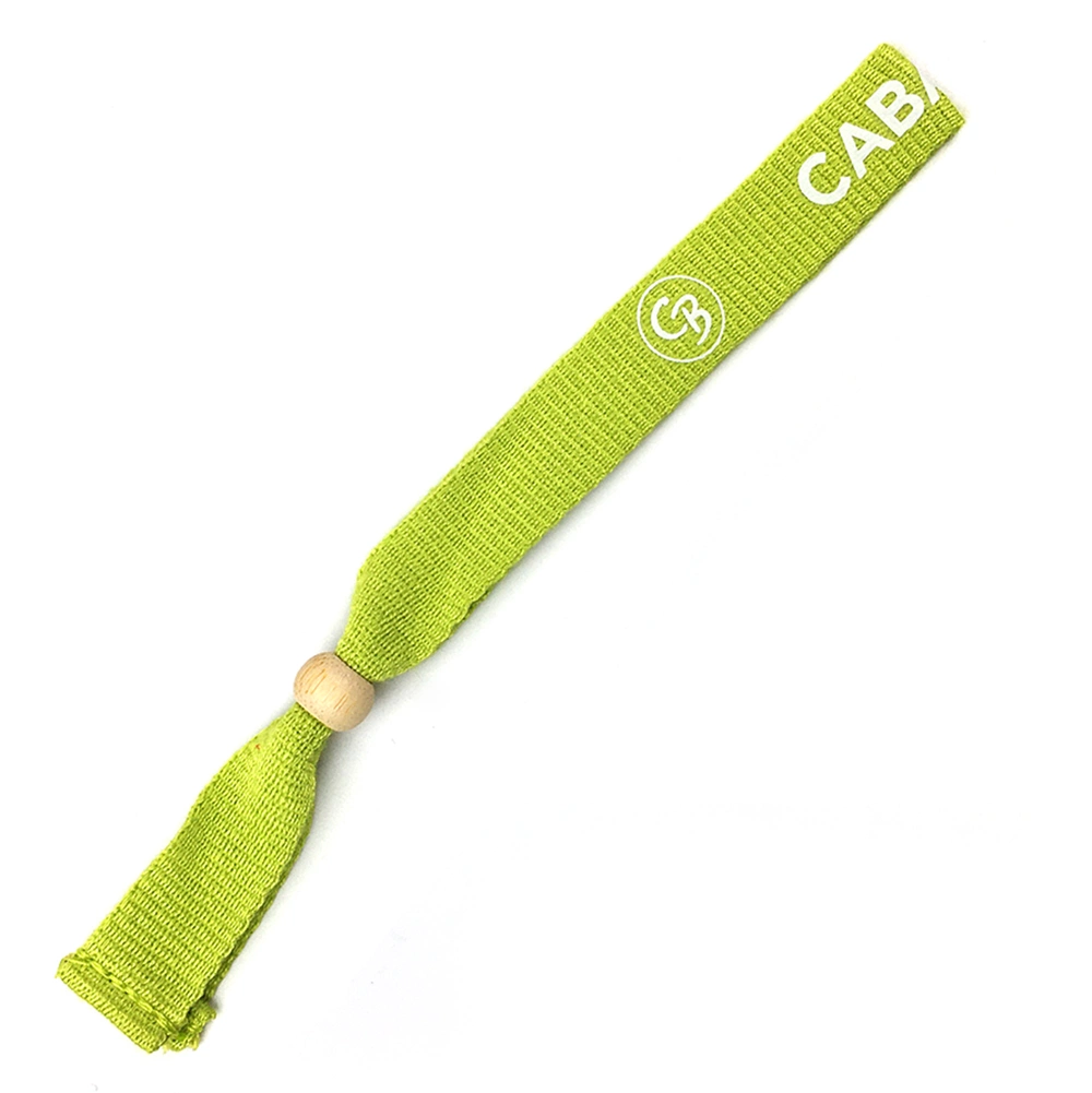 Eco Friendly Biodegradable Wrist Band Bamboo Fiber Cloth Fabric Wristband with Wooden Closure