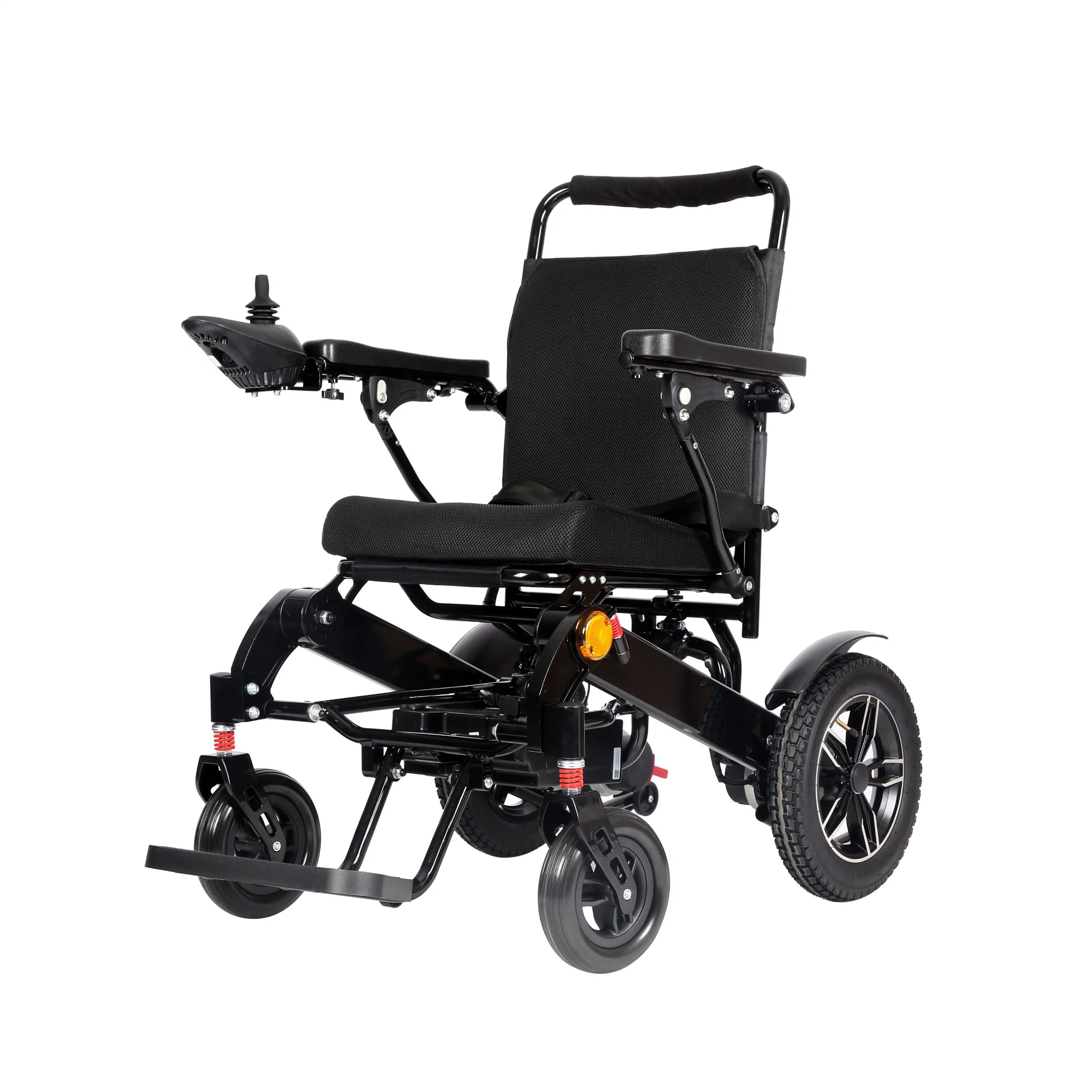 Fauteuil roulant rigide et léger en fauteuil roulant électrique pliant avec batterie au lithium