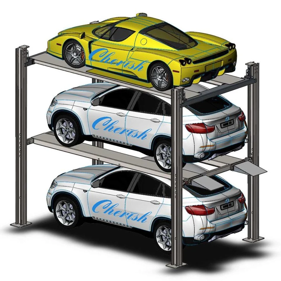 Hydraulic Auto Stacker Vertical 3 Cars Garage Parking Equipments