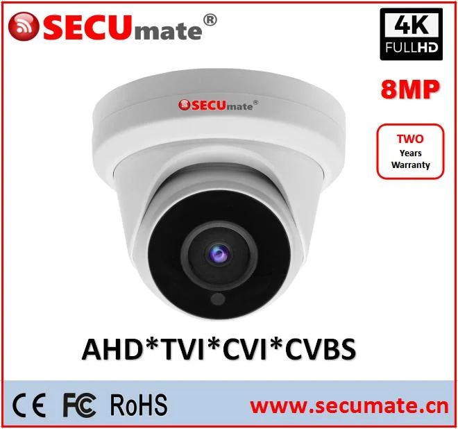 8MP Analog Tvi Ahd 30m IR Turret Dome CCTV Security Camera