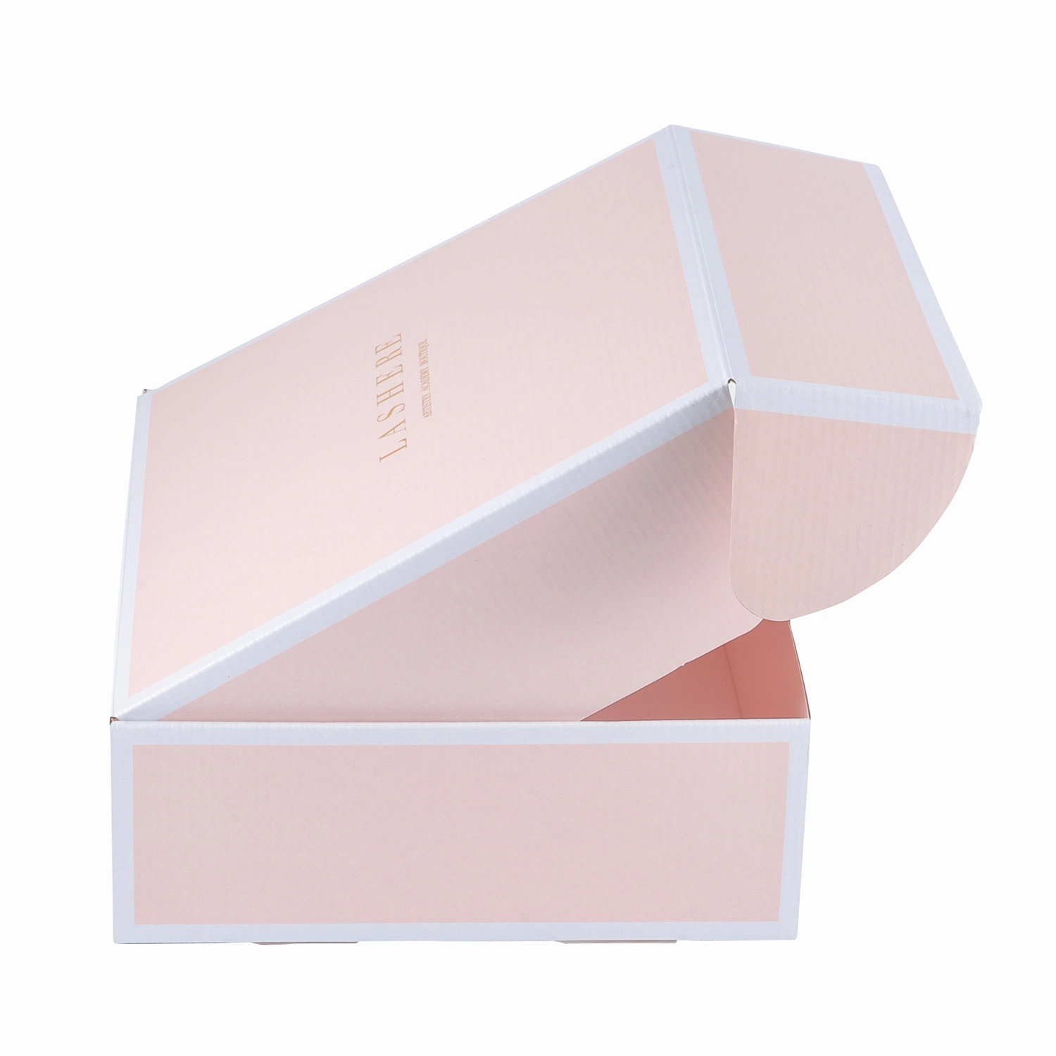 Faltbare Pappe Kleidung Kosmetik Geschenkpapier Verpackung Custom Gedruckt Farbig Versandkarton In Pink