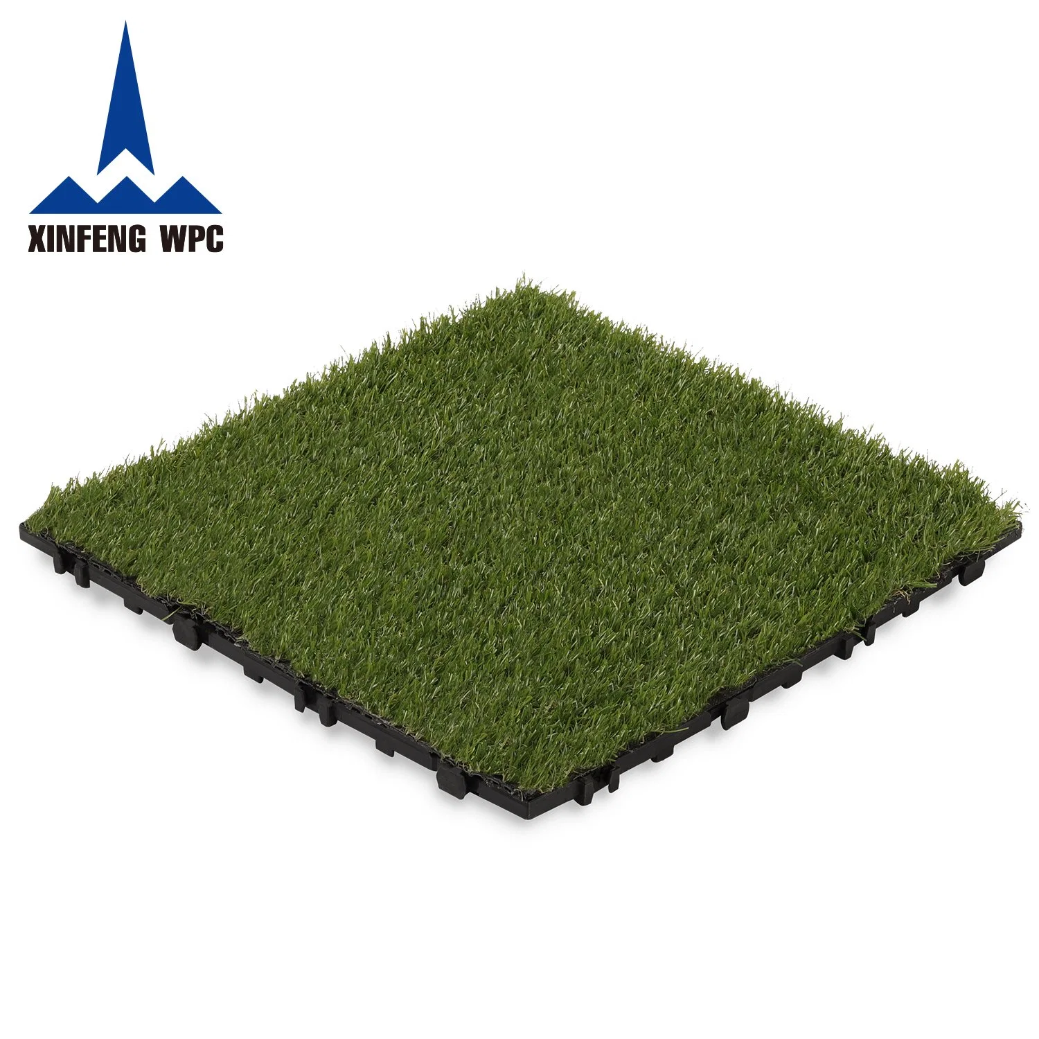 Garden Interlocking Tile with Artificial Turf and Plastic Installation Base