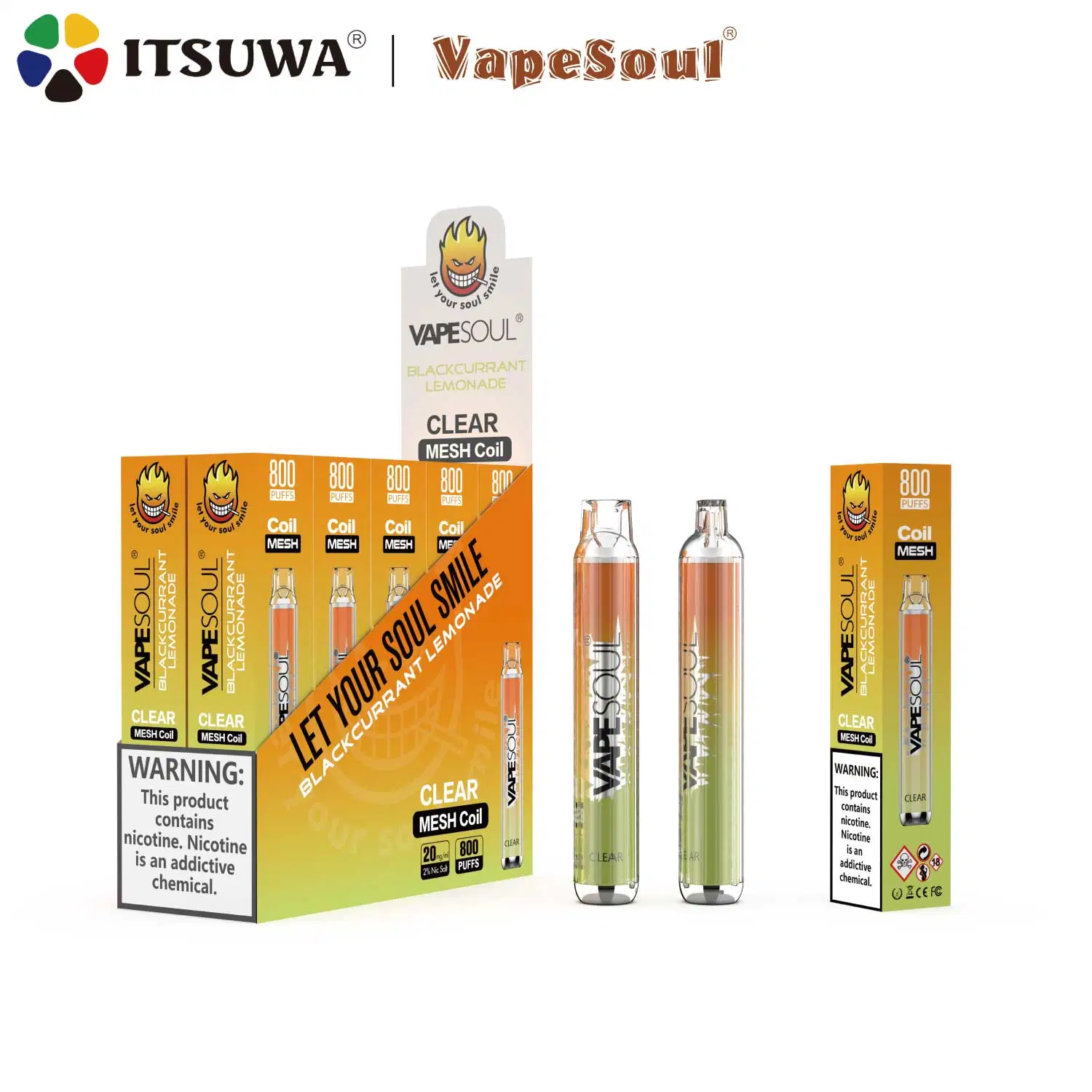 Vapesoul 800 bouffées TPD vaporisateur jetable vapeur de cigarette OEM Dispositif VAPE