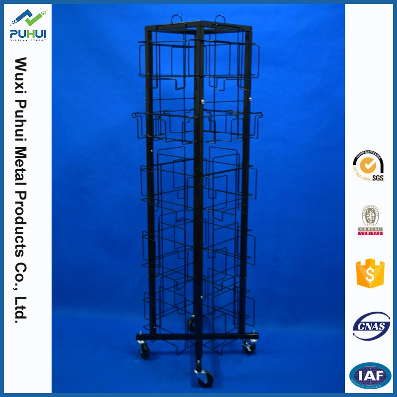 Iron Wire Form Holder Free Standing Floor Plastic Retail Cups Rack Display (PHY2032)