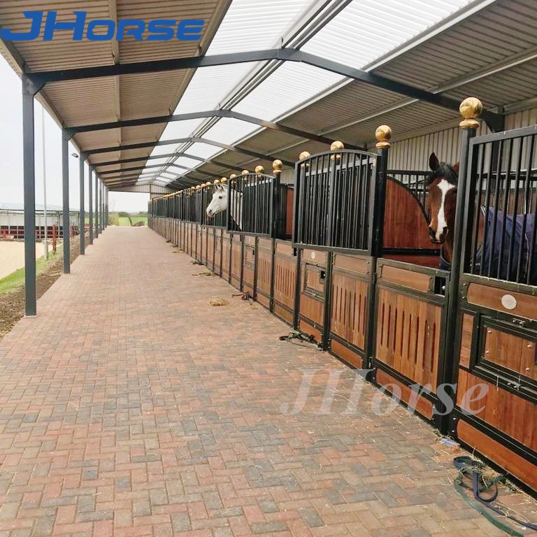 Popular European Style Bamboo Horse Stable Premium Quality Horse Stalls Horse Stables with Hinged Door