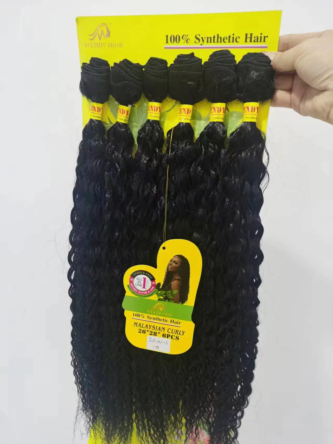 Los paquetes de cabello sintético 6 PCS Conjunto de paquete de 26 de 28 pulgadas el cabello rizado las extensiones de tejido de fibra resistente al calor suave