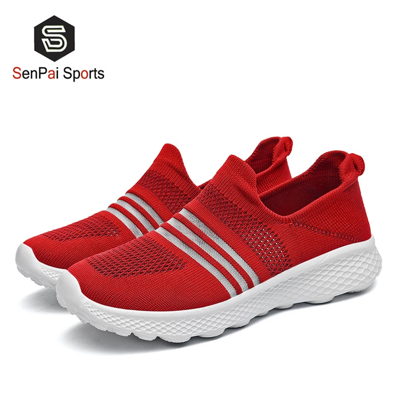 Slip on Running Sneakers Women Flyknit Leisure and Comfort Shoes
