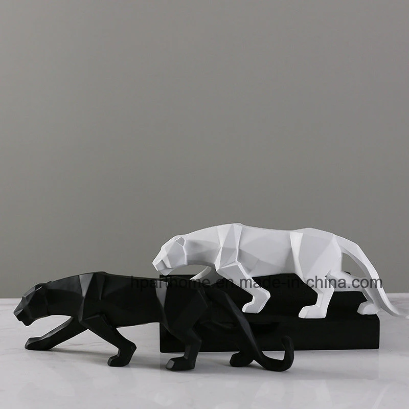 Handmade Christmas White and Black Panther Resin Home Crafts