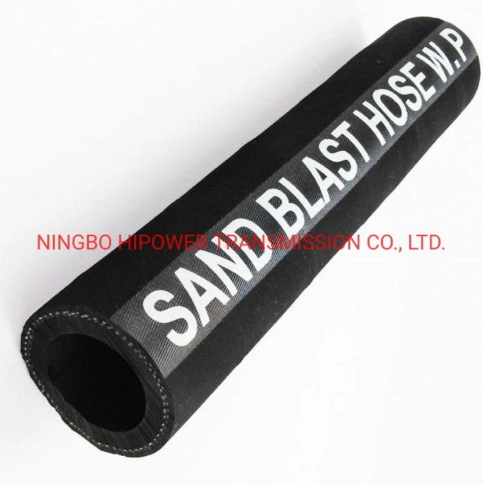 SAE100 En853 Compressed, Smooth Cloth Fabric Briaded 300psi 20bar W. P. Air Water Oil Fuel Black Industrial Rubber Hose