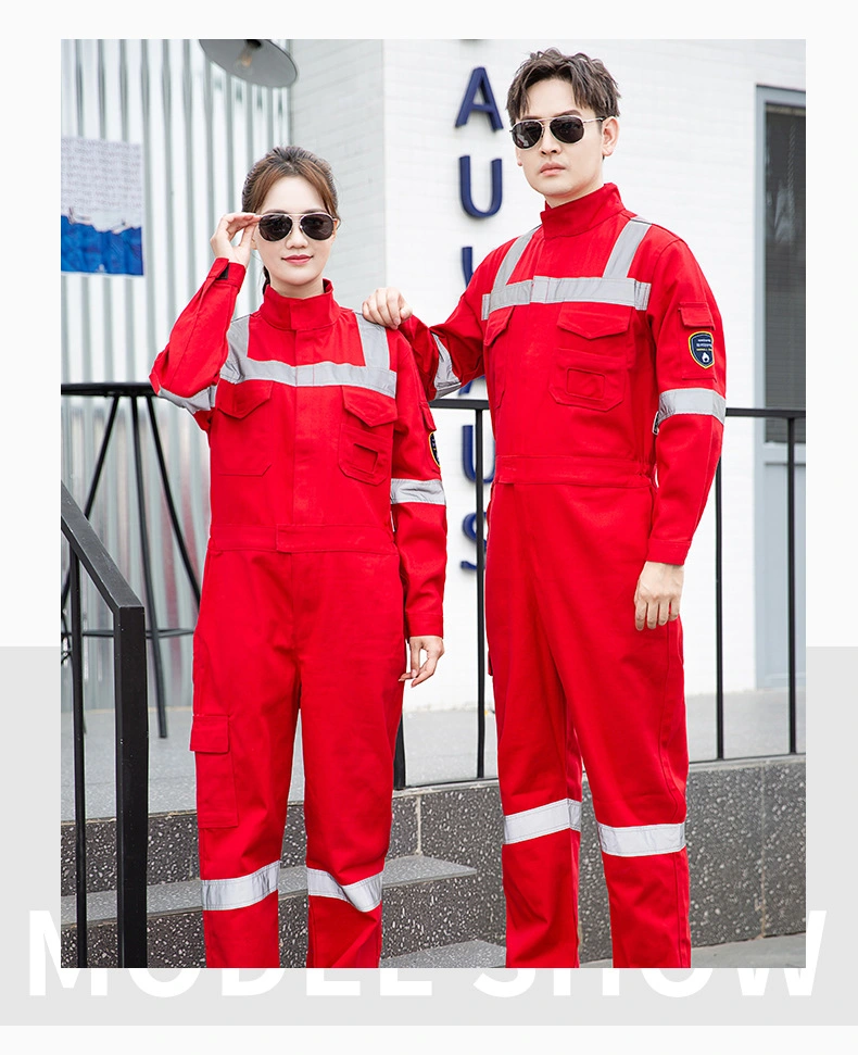 Factory OEM Coverall Hi Vis Safety Reflective Fire Retardant Workwear Uniforms Labor Clothing