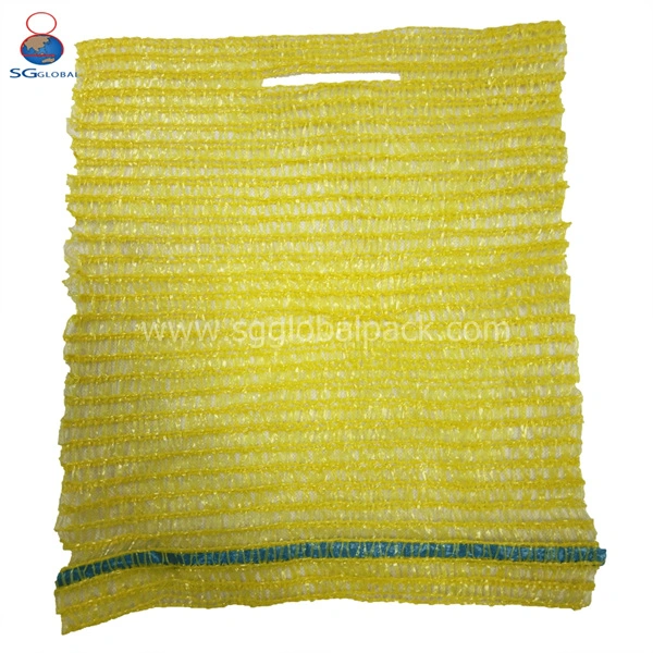 Grs SGS Certified 50*80cm Red Green Yellow PE Raschel Mesh Sacks