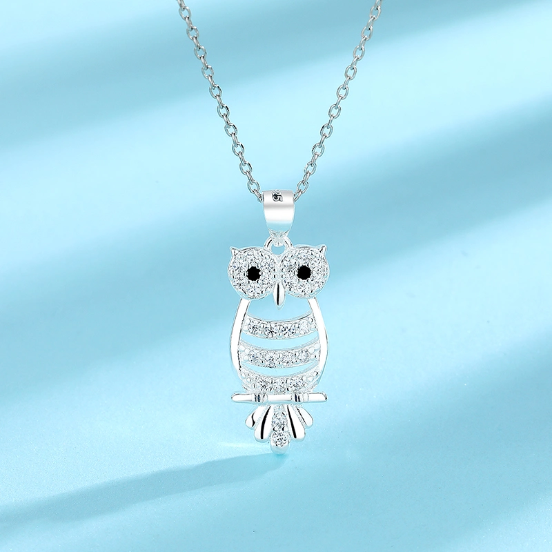 Fashion 925 Sterling Silver Owl Pendant Jewelry in Silver Plating for Wholesale