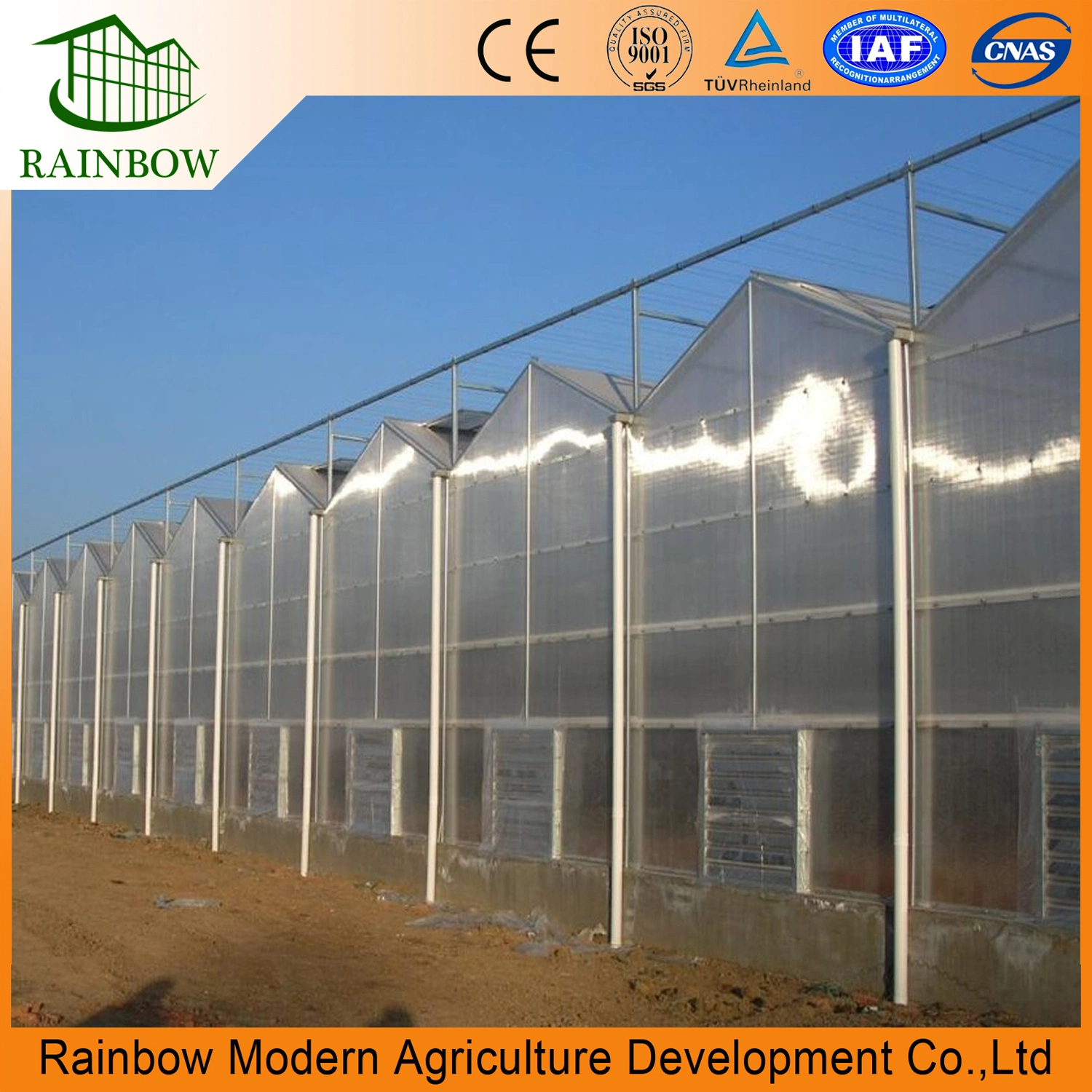 PC Sunshine Plate Passive Solar Greenhouse for Agriculture Used