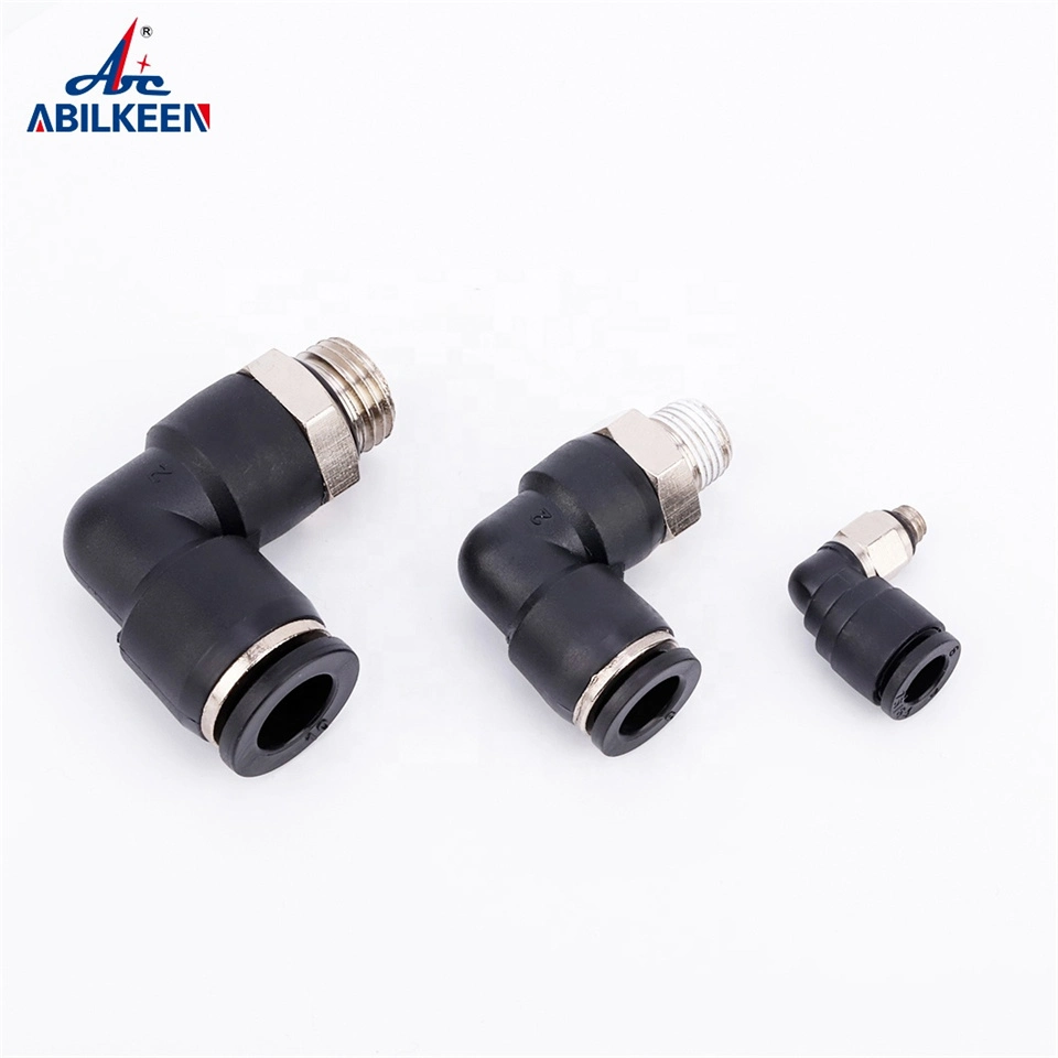 Pneumatic Parts One Touch Pneumatic Fittings Air Tube Fitting Pl Plastic Male Elbow Fittings