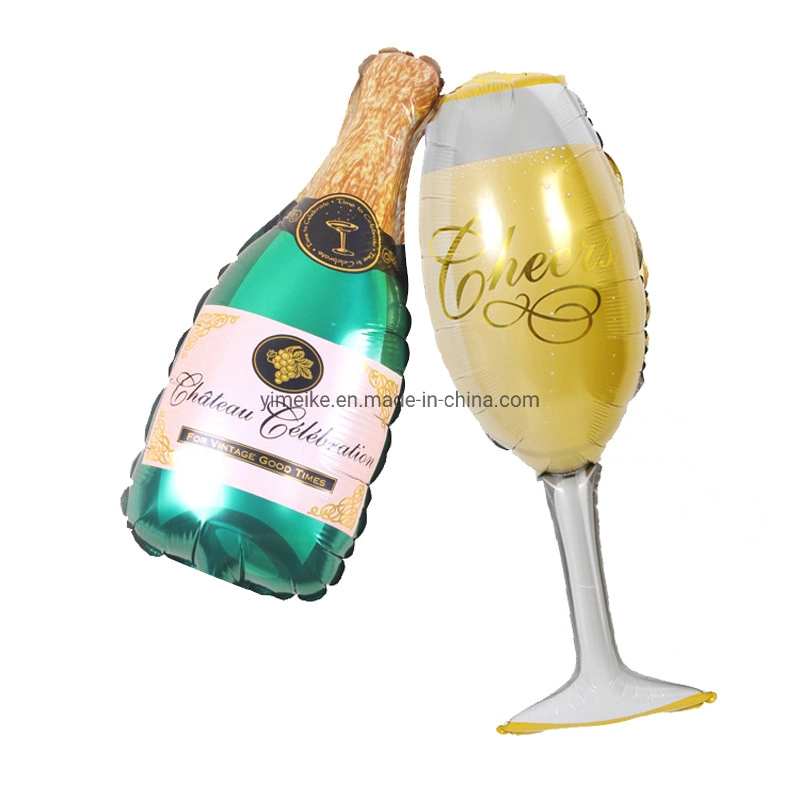 Champagne Glass Birthday Party Bottle Goblet Shaped Aluminum Film Decoration Balloon