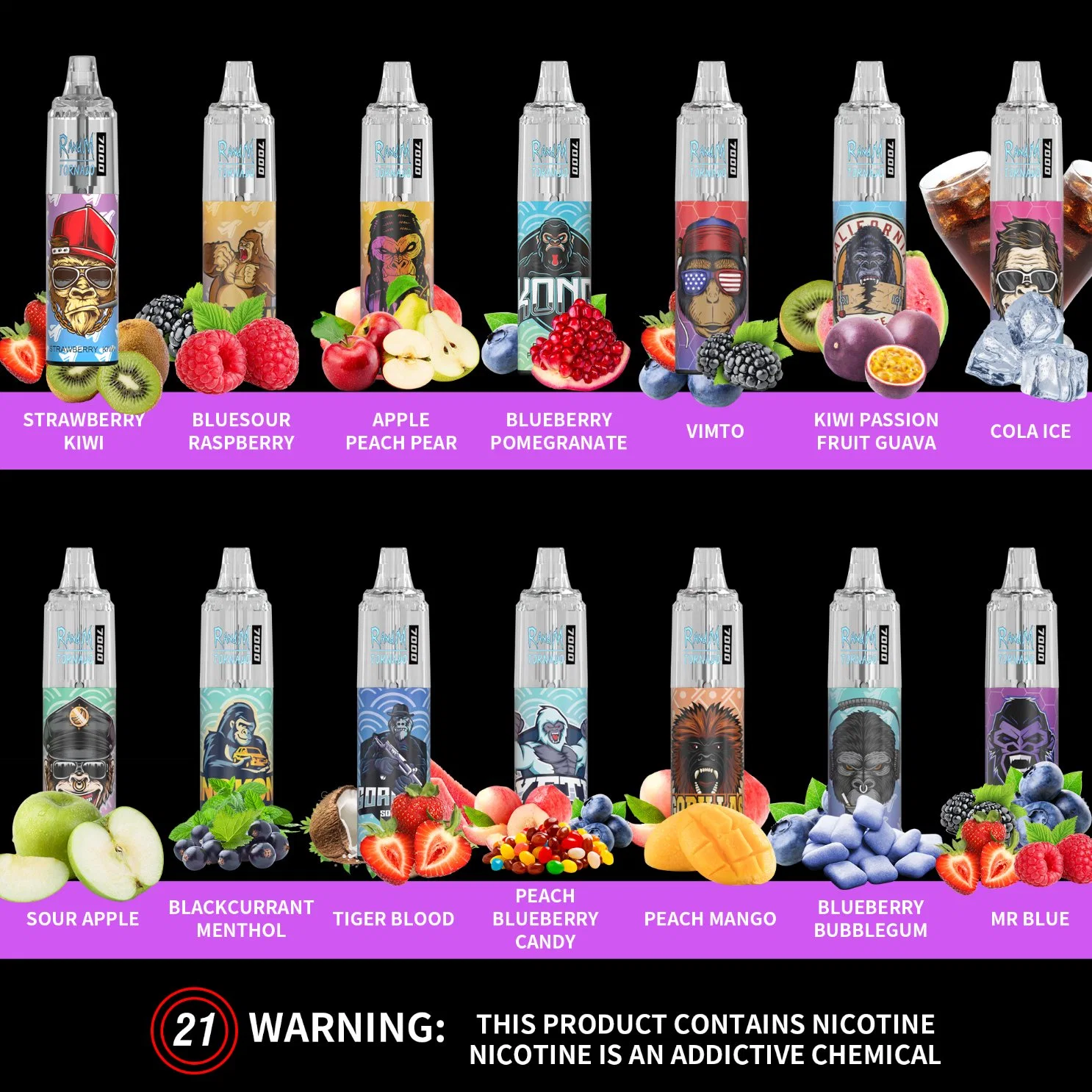 Wholesale/Supplierr Price Randm Tornado 7000 Puffs Disposable/Chargeable Vape E-Cig