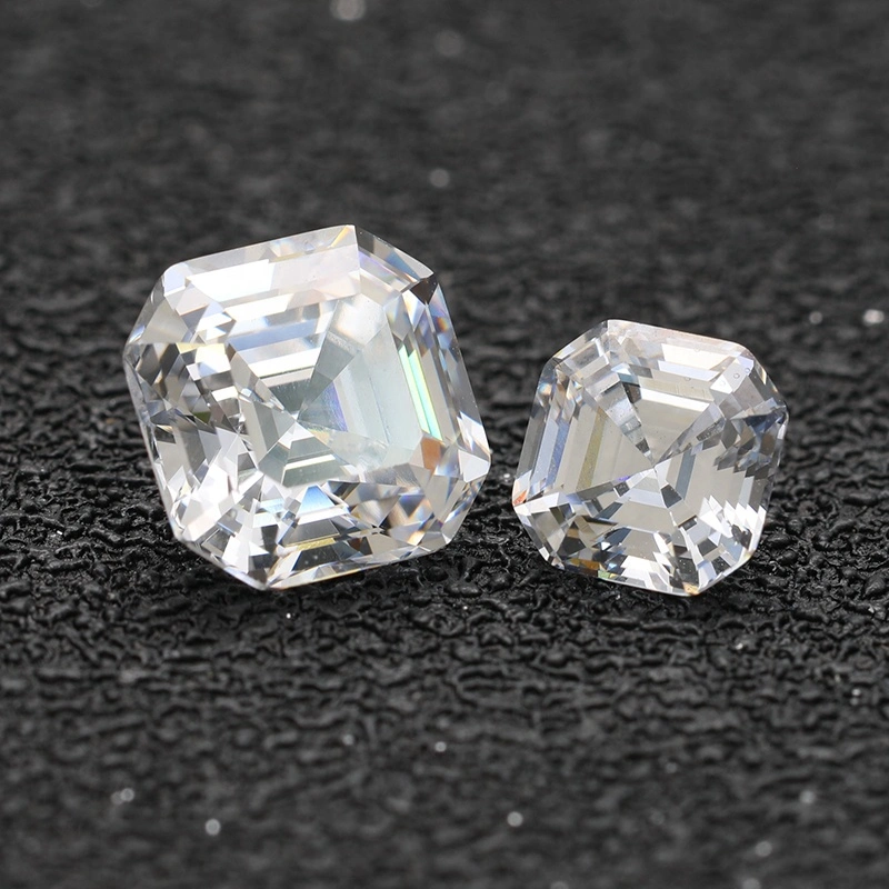 Corte de Asscher blanco fábrica de joyas de diamantes sueltos naturales cultivados Lab