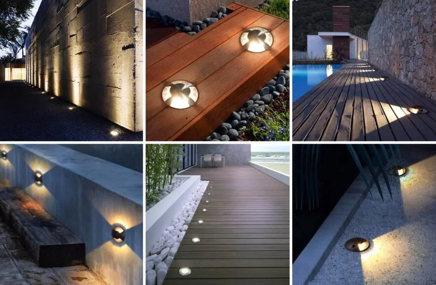 Fácil de montar à prova de 1W PI67 LED mini jardim luz de iluminação subterrânea