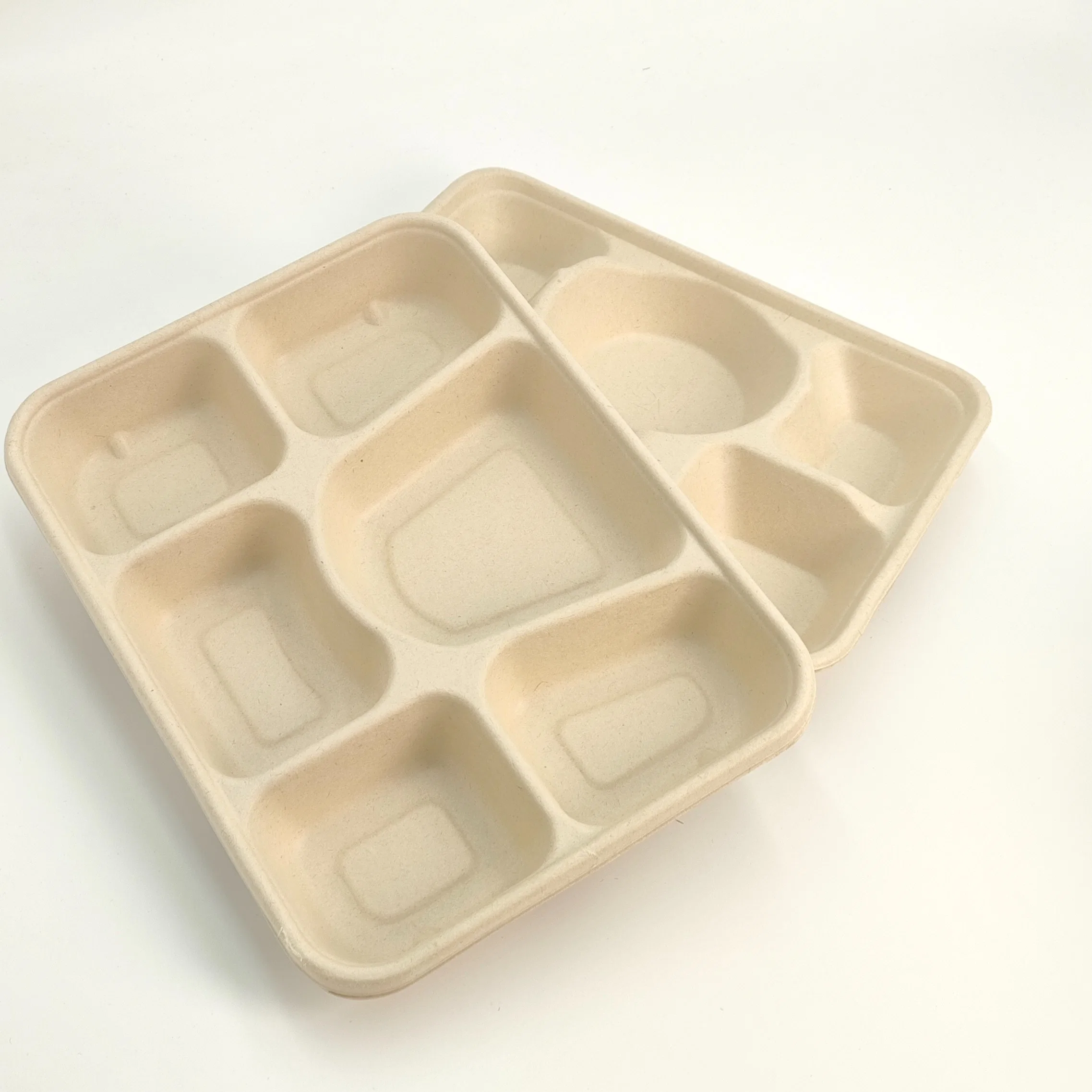 Caja de almuerzo de papel biodegradable para microondas