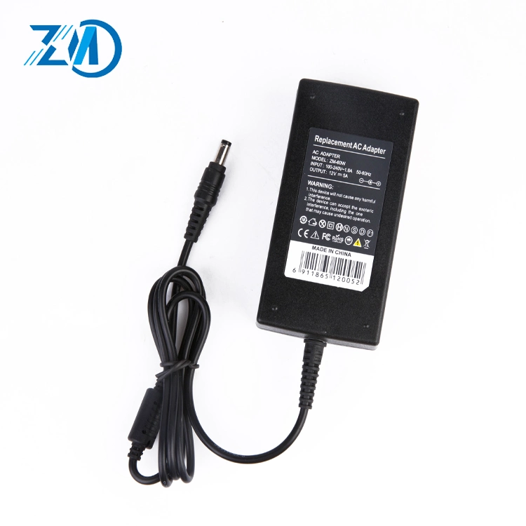 Factory Hot Sell LCD LED Desktop Power Adapter 12V 5A 5.5*2.5mm