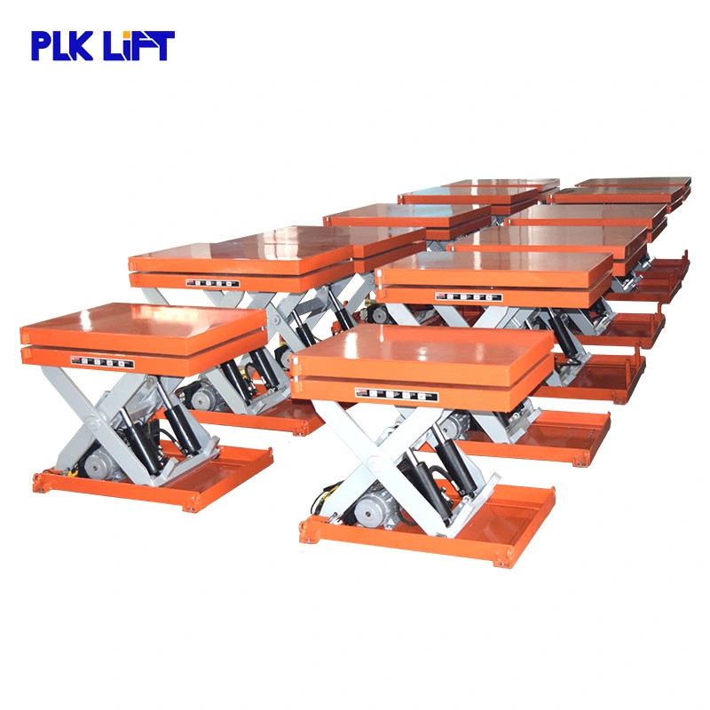 Plataforma de mesa de elevación de tijera estacionaria barata con rotatoria