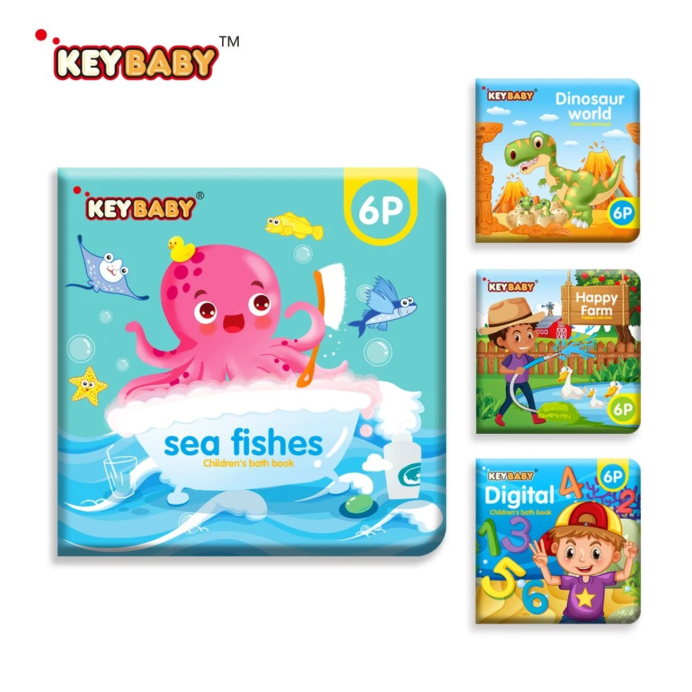 Keybaby PVC Waterproof Soft Bath Book for Kids Baby Early Learning Children Educational Toys