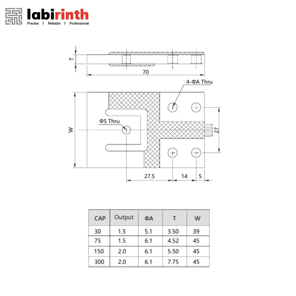 Pb Smart Weighing Body Scale Flat Type Load Cells Planar Beam Flat Type Mini Weight Sensor Transducer