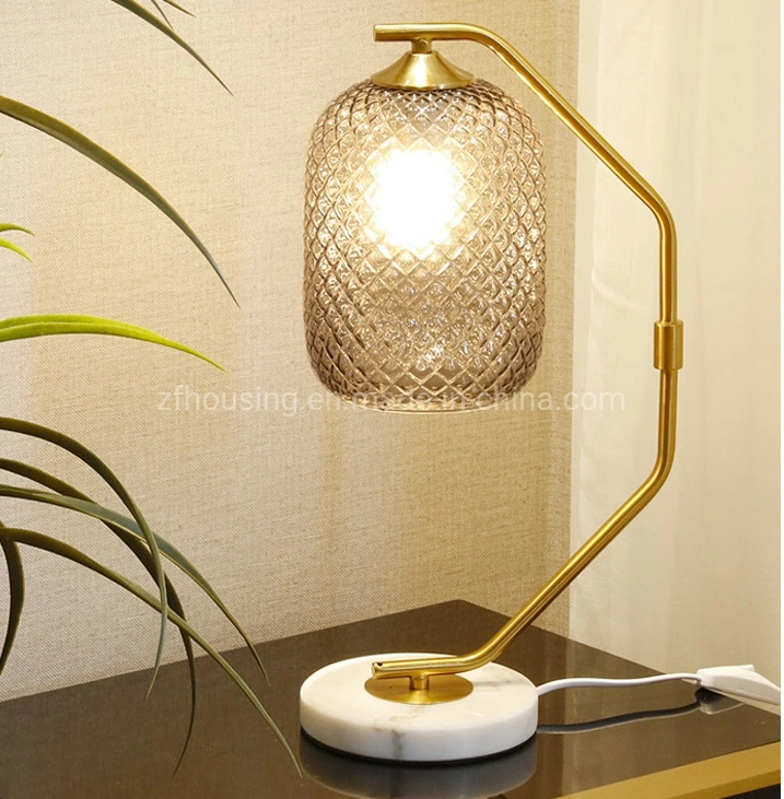 Building Material Crystal Lampshade LED Table Lighting Marble Table Lamp for Hote Decorationzf-Cl-009