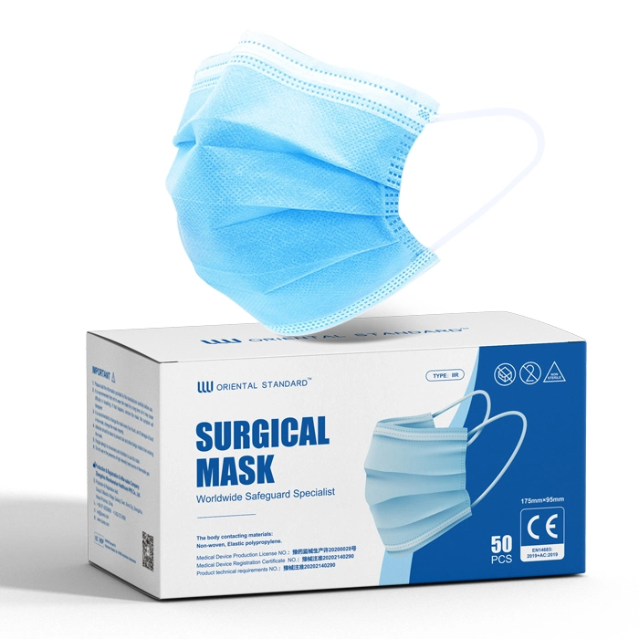 Type Iir Disposable Protective Earloop/ Tie on Medical /Surgical Face Mask 50PCS/Box