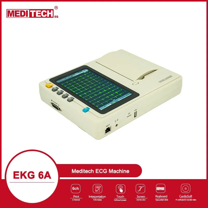 EKG6a Meditech Portable Six Channel ECG para hospital