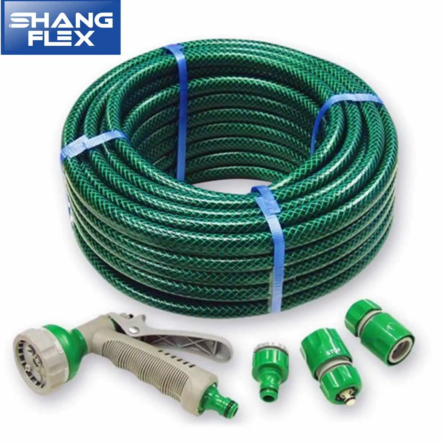 Anti Kink PVC Garden Hose with Spray Gun Fittings Set Water Hose