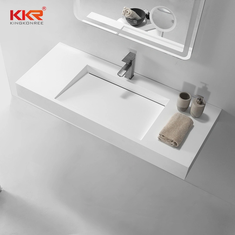 Design artistique moderne surface solide mur en pierre Artifical Hung Basin